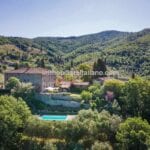View of Tuscan estate and surrounding countryside