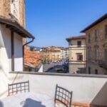 View of terrace at city centre apartment Florence Tuscany Italy
