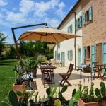 San Costanzo property in the heart of Le Marche. With a hillside panoramic position and not far from the Adriatic Coast is this recently rebuilt independent farmhouse for sale.