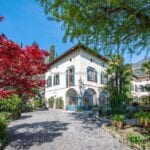 External view of 16th-century villa on the shores of Lake Iseo