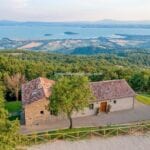 View of villa and Lake Trasimeno