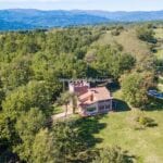 View of Tuscan villa and surroundings