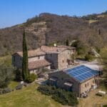 View of Umbria farmhouse and outbuilding