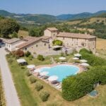 View of Umbrian agriturismo for sale and surroundings