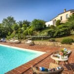 View of pool and large Umbria property