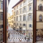 Florence Tuscany street viewed from luxury apartment.
