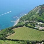 View of Italian villa near Ancona Marche, land and sea