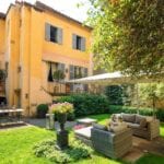 Garden view of luxury apartment for sale Arezzo Tuscany italy