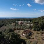 View of construction project for a farmhouse in Tuscany Italy