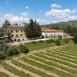 External view of Villa and wine estate, Vinci Tuscany Italy.
