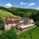 External view of Tuscan hamlet for sale Rufina Tuscany Italy