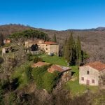 View of hamlet and land near Talla, Tuscany, Italy