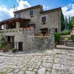External view of Italian countryside home near Sansepolcro in Tuscany