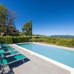 Pool view of farmhouse home Monterchi Tuscany Italy