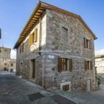 External view of Stone house in Tuscan village near Radicofani
