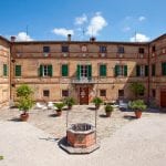 View of historic villa Torrita di Siena Tuscany Italy