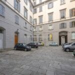 View of rear of apartment building Lungarno Florence Tuscany Italy