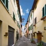 Street view of Sansepolcro Tuscany Italy townhouse.