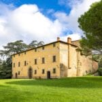 External view of Italian castle for sale, Arezzo Tuscany Italy