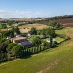 External view of Tuscan agriturismo, home and income property, Monteroni d’Arbia Siena Tuscany Italy