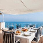 Sea view from the terrace of apartment for sale Praiano Amalfi coast Italy
