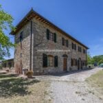 View of farmhouse at Chianti Classico DOCG winery for sale Greve in Chianti Tuscany Italy