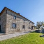View of one of the farmhouses on Italian farm estate Pontassieve Tuscany Italy