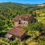 View of Tuscan home for sale near Pratovecchio Stia in the Casentino Valley, Tuscany
