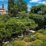 View of garden and Florence from luxury apartment.