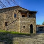 view of buildings at Brunello wine property Montalcino Tuscany Italy