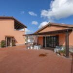 View of buildings on organic wine estate and winery Senigallia Marche Italy