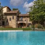 External view of pool and luxury villa Todi Umbria Italy