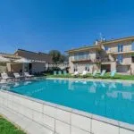 View of villa in Tuscany and pool