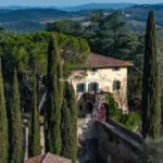 View of historic Tuscan villa