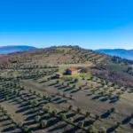 View of farmhouse property in Umbria and surrounding countryside