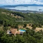 View of Lake Trasimeno and villa for sale