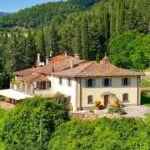 View of Tuscan agriturismo and Chianti winery.