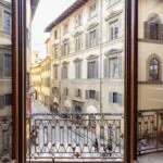 Florence Tuscany street viewed from luxury apartment.