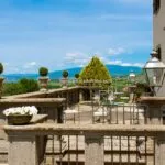View of terrace at luxury villa Arezzo Tuscany
