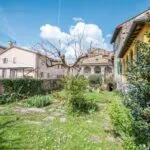 Courtyard garden view of Sansepolcro Tuscany