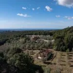 View of construction project for a farmhouse in Tuscany Italy