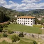 View of historic 17th century villa in Tuscany Italy