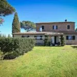 View of Tuscan vineyard home Montepulciano Tuscany Italy