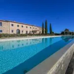 External view of lovely villa in Tuscany and pool Volterra Pisa Tuscany Italy