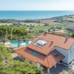 View of villa, swimming pool and sea views Pesaro Marche
