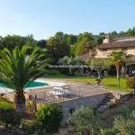 View of farmhouse and pool in Umbria near Deruta and Perugia