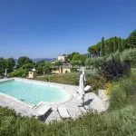 External view of pool and villa Città di Castello Umbria Italy