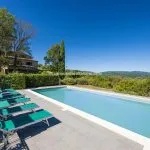Pool view of farmhouse home Monterchi Tuscany Italy