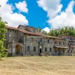 External view of Neo-Gothic castle near Regello, Florence, Tuscany, Italy