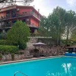View of pool and Agriturismo Palermo Sicily Italy